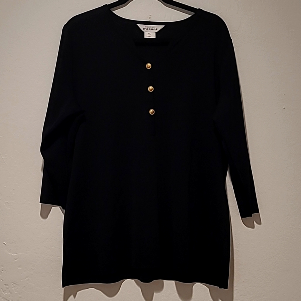 Misook Sweater Shirt Black XL